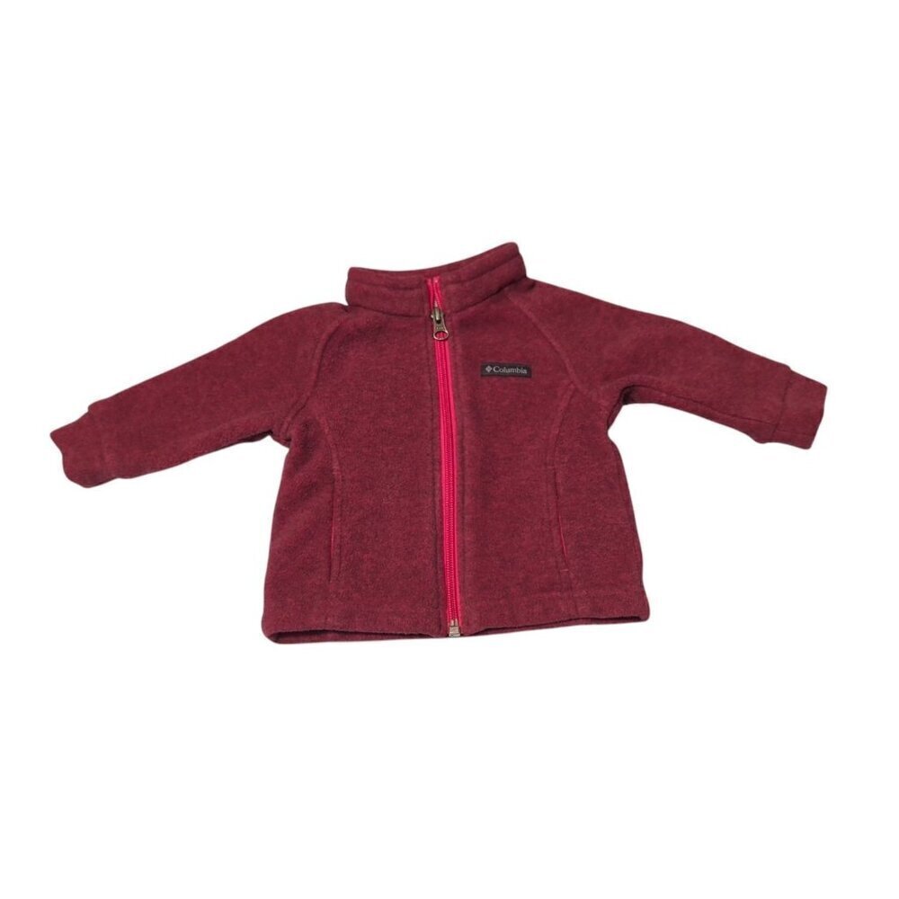 Columbia Girls Size 3-6 Months Heathered Red Full Zip Jacket Long Sleeve
